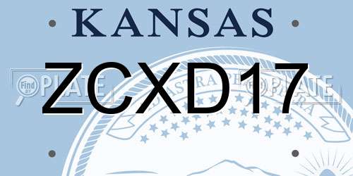 ZCXD17 Kansas License Plate