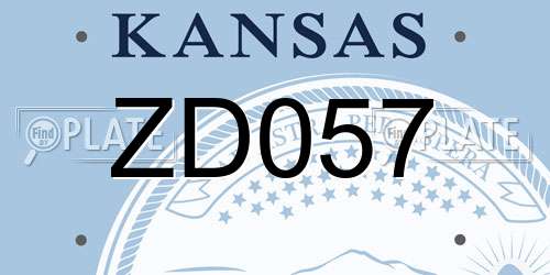 ZD057 Kansas License Plate