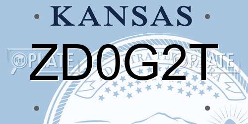 ZD0G2T Kansas License Plate