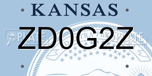 ZD0G2Z Kansas License Plate