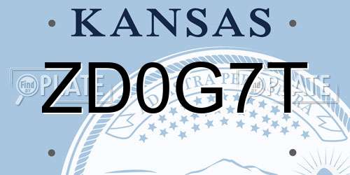 ZD0G7T Kansas License Plate