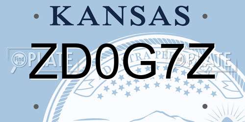 ZD0G7Z Kansas License Plate