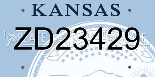 ZD23429 Kansas License Plate