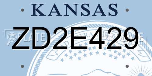 ZD2E429 Kansas License Plate