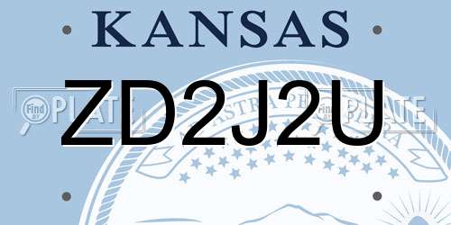 ZD2J2U Kansas License Plate