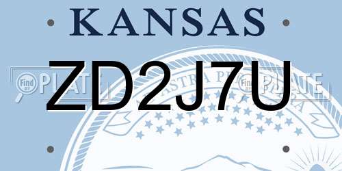 ZD2J7U Kansas License Plate