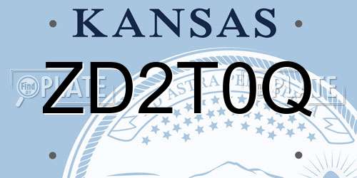 ZD2T0Q Kansas License Plate