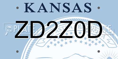 ZD2Z0D Kansas License Plate