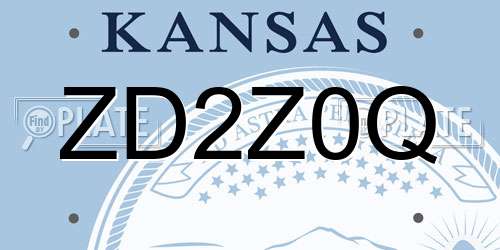 ZD2Z0Q Kansas License Plate