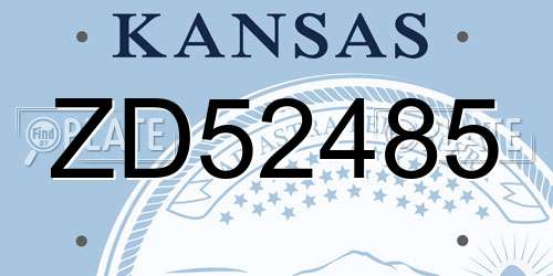 ZD52485 Kansas License Plate