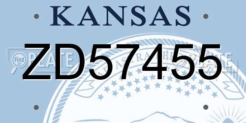 ZD57455 Kansas License Plate
