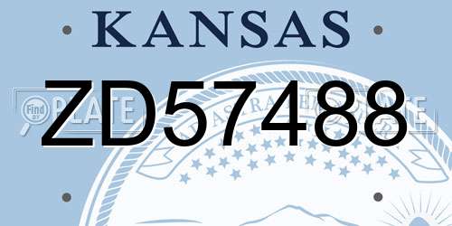 ZD57488 Kansas License Plate