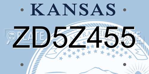 ZD5Z455 Kansas License Plate