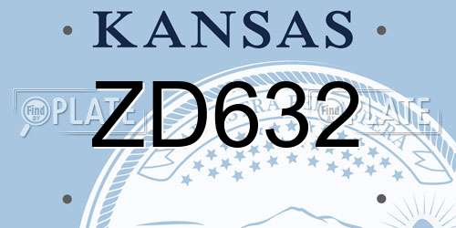ZD632 Kansas License Plate