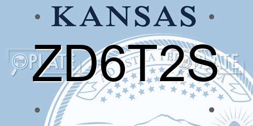 ZD6T2S Kansas License Plate