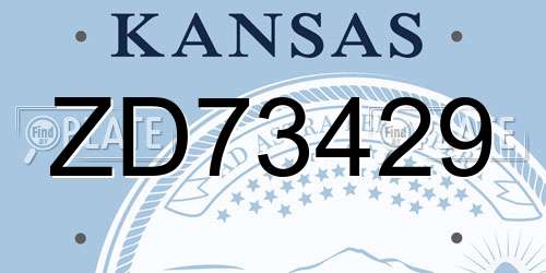 ZD73429 Kansas License Plate