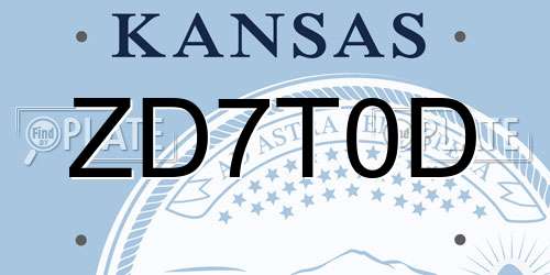 ZD7T0D Kansas License Plate