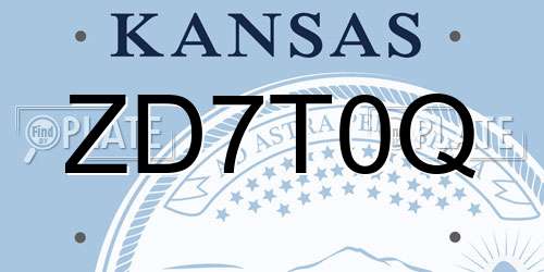 ZD7T0Q Kansas License Plate
