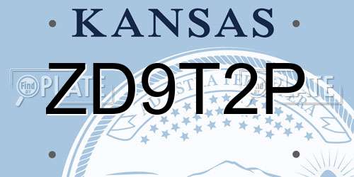 ZD9T2P Kansas License Plate