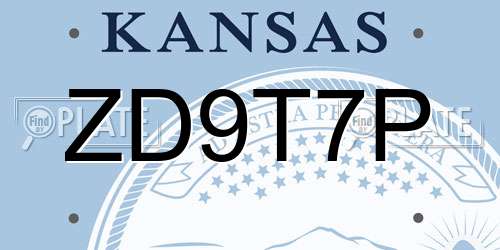 ZD9T7P Kansas License Plate