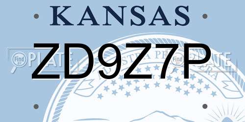 ZD9Z7P Kansas License Plate