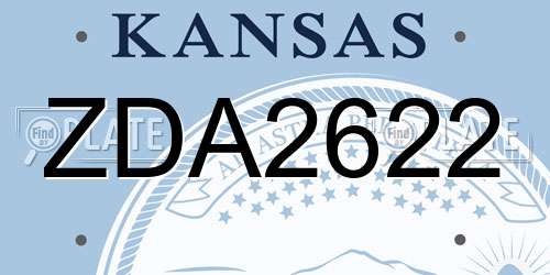 ZDA2622 Kansas License Plate