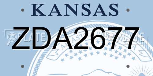 ZDA2677 Kansas License Plate