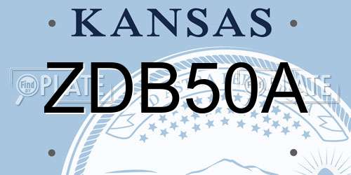 ZDB50A Kansas License Plate
