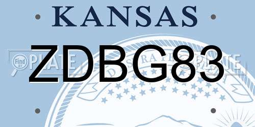 ZDBG83 Kansas License Plate