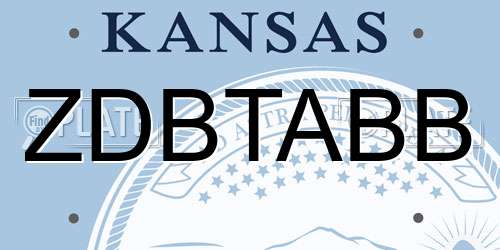ZDBTABB Kansas License Plate