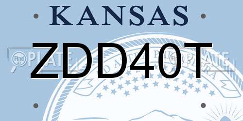ZDD40T Kansas License Plate
