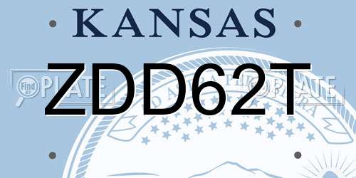 ZDD62T Kansas License Plate