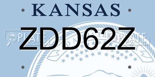 ZDD62Z Kansas License Plate