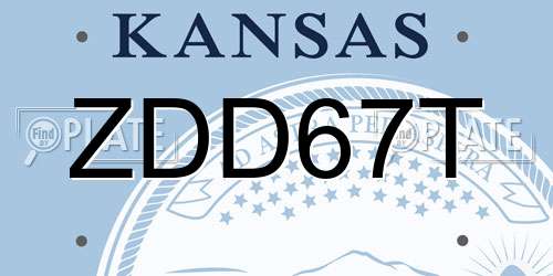ZDD67T Kansas License Plate