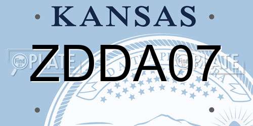 ZDDA07 Kansas License Plate