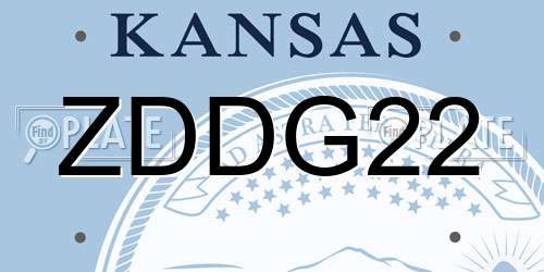 ZDDG22 Kansas License Plate