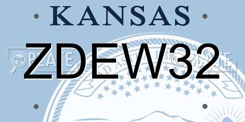 ZDEW32 Kansas License Plate