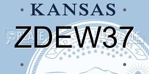 ZDEW37 Kansas License Plate
