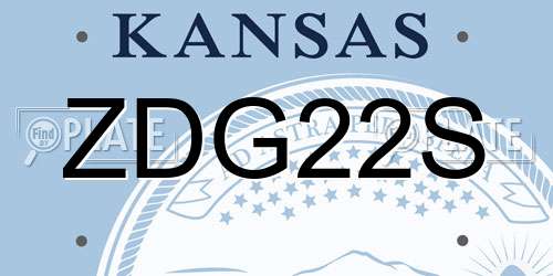 ZDG22S Kansas License Plate