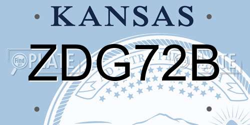 ZDG72B Kansas License Plate