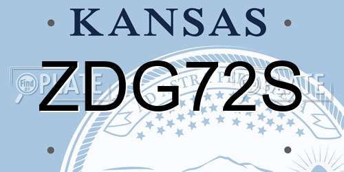 ZDG72S Kansas License Plate