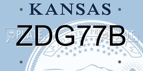 ZDG77B Kansas License Plate