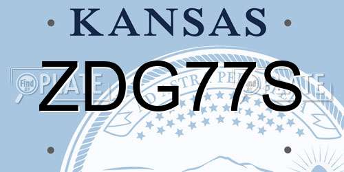 ZDG77S Kansas License Plate