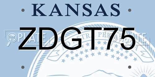 ZDGT75 Kansas License Plate