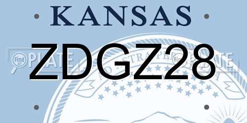 ZDGZ28 Kansas License Plate