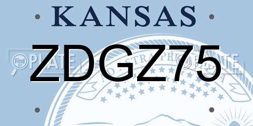 ZDGZ75 Kansas License Plate