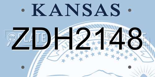 ZDH2148 Kansas License Plate