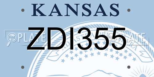 ZDI355 Kansas License Plate