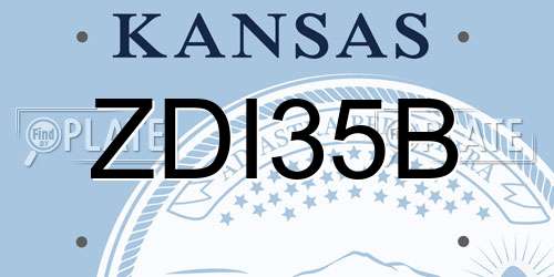 ZDI35B Kansas License Plate