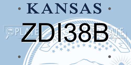 ZDI38B Kansas License Plate